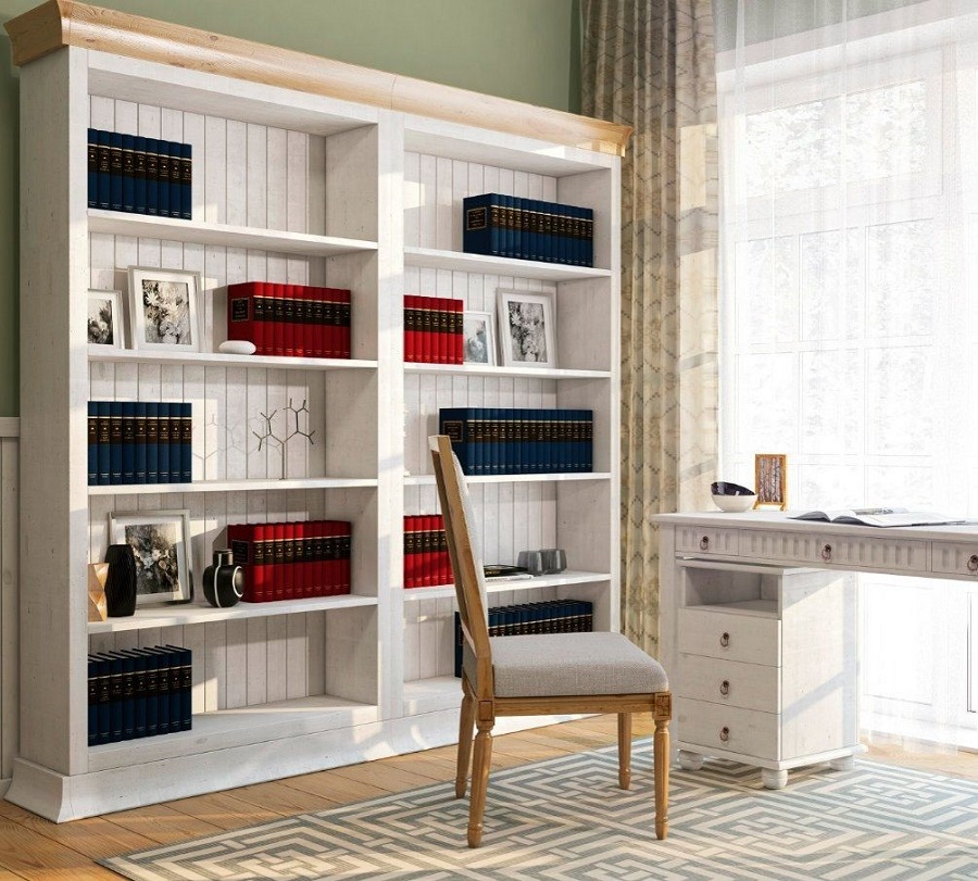 Шкафы-библиотеки из натурального дерева
